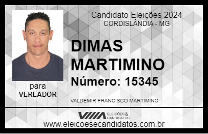 Candidato DIMAS MARTIMINO 2024 - CORDISLÂNDIA - Eleições