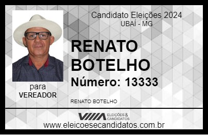 Candidato RENATO BOTELHO 2024 - UBAÍ - Eleições