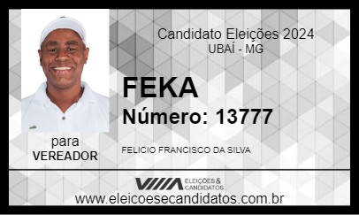 Candidato FEKA 2024 - UBAÍ - Eleições