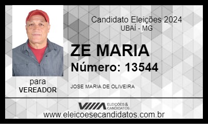 Candidato ZE MARIA 2024 - UBAÍ - Eleições