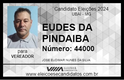 Candidato EUDES DA PINDAIBA 2024 - UBAÍ - Eleições