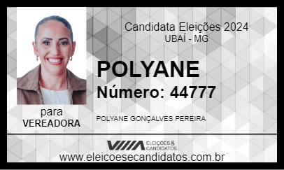 Candidato POLYANE 2024 - UBAÍ - Eleições