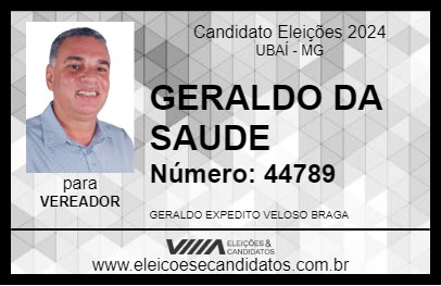 Candidato GERALDO DA SAUDE 2024 - UBAÍ - Eleições