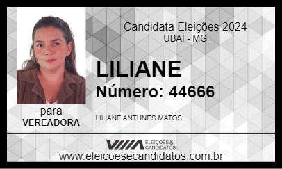 Candidato LILIANE 2024 - UBAÍ - Eleições