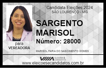 Candidato SARGENTO MARISOL 2024 - SÃO LOURENÇO - Eleições