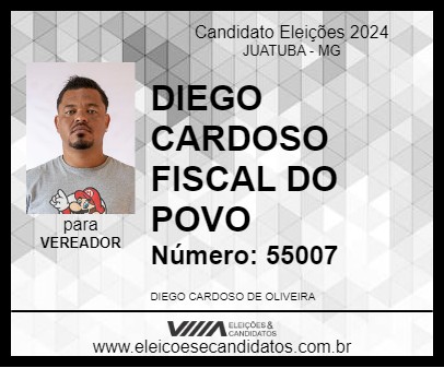 Candidato DIEGO CARDOSO FISCAL DO POVO 2024 - JUATUBA - Eleições