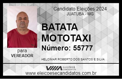 Candidato BATATA MOTOTAXI 2024 - JUATUBA - Eleições