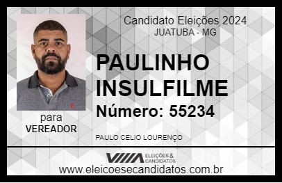 Candidato PAULINHO INSULFILME 2024 - JUATUBA - Eleições