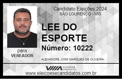 Candidato ALEXANDRE LEE 2024 - SÃO LOURENÇO - Eleições