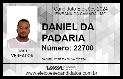 Candidato DANIEL DA PADARIA 2024 - EWBANK DA CÂMARA - Eleições