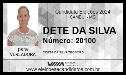 Candidato DETE DA SILVA 2024 - CAMBUÍ - Eleições