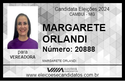 Candidato MARGARETE ORLANDI 2024 - CAMBUÍ - Eleições