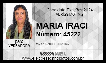 Candidato MARIA IRACI 2024 - VERÍSSIMO - Eleições