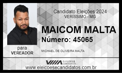 Candidato MAICOM MALTA 2024 - VERÍSSIMO - Eleições