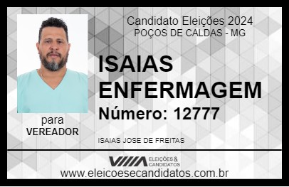 Candidato ISAIAS ENFERMAGEM 2024 - POÇOS DE CALDAS - Eleições