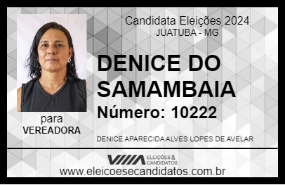 Candidato DENICE DO SAMAMBAIA 2024 - JUATUBA - Eleições