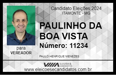 Candidato PAULINHO DA BOA VISTA 2024 - ITAMONTE - Eleições