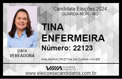 Candidato TINA ENFERMEIRA 2024 - GUARDA-MOR - Eleições