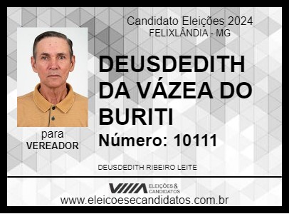 Candidato DEUSDEDITH DA VÁZEA DO BURITI 2024 - FELIXLÂNDIA - Eleições