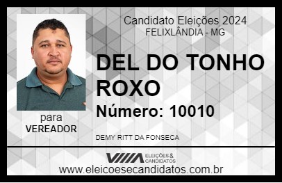 Candidato DEL DO TONHO ROXO 2024 - FELIXLÂNDIA - Eleições