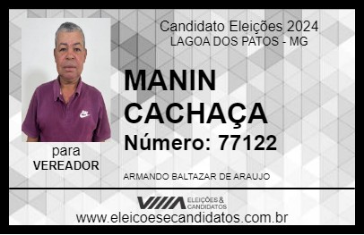 Candidato MANIN CACHAÇA 2024 - LAGOA DOS PATOS - Eleições