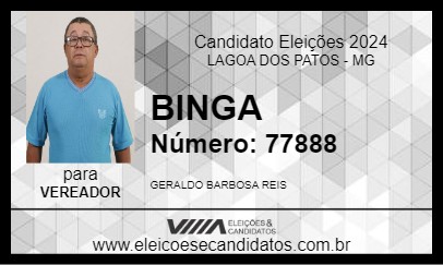 Candidato BINGA 2024 - LAGOA DOS PATOS - Eleições