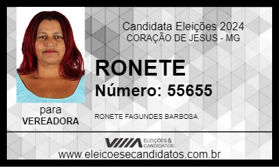 Candidato RONETE 2024 - CORAÇÃO DE JESUS - Eleições