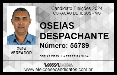 Candidato OSEIAS DESPACHANTE 2024 - CORAÇÃO DE JESUS - Eleições