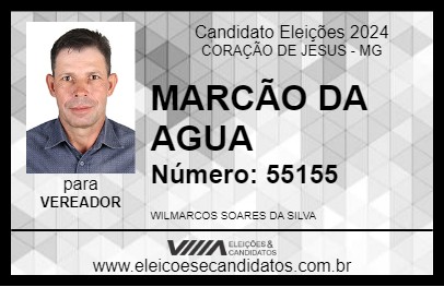 Candidato MARCÃO DA AGUA 2024 - CORAÇÃO DE JESUS - Eleições