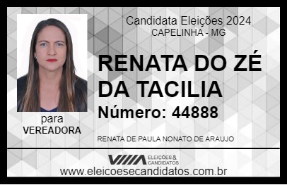 Candidato RENATA DO ZÉ DA TACILIA 2024 - CAPELINHA - Eleições