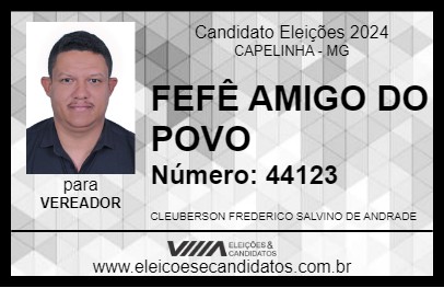 Candidato FEFÊ AMIGO DO POVO 2024 - CAPELINHA - Eleições