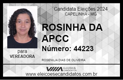 Candidato ROSINHA DA APCC 2024 - CAPELINHA - Eleições