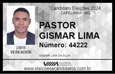 Candidato PASTOR GISMAR LIMA 2024 - CAPELINHA - Eleições