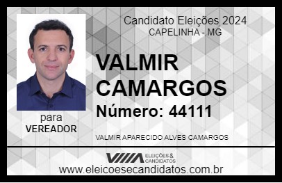 Candidato VALMIR CAMARGOS 2024 - CAPELINHA - Eleições