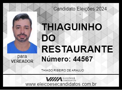 Candidato THIAGUINHO DO RESTAURANTE 2024 - CAPELINHA - Eleições