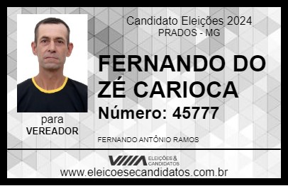 Candidato FERNANDO DO ZÉ CARIOCA 2024 - PRADOS - Eleições