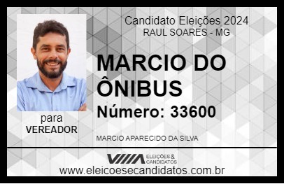 Candidato MARCIO DO ÔNIBUS 2024 - RAUL SOARES - Eleições