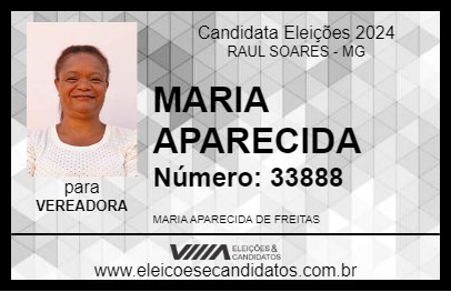 Candidato MARIA APARECIDA 2024 - RAUL SOARES - Eleições