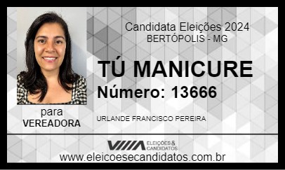 Candidato TÚ MANICURE 2024 - BERTÓPOLIS - Eleições