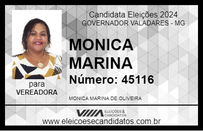 Candidato MONICA MARINA 2024 - GOVERNADOR VALADARES - Eleições