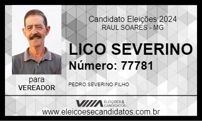 Candidato LICO SEVERINO 2024 - RAUL SOARES - Eleições