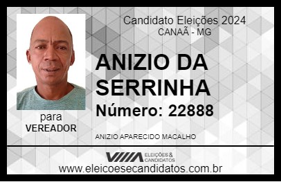 Candidato ANIZIO DA SERRINHA 2024 - CANAÃ - Eleições