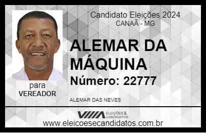 Candidato ALEMAR DA MÁQUINA 2024 - CANAÃ - Eleições