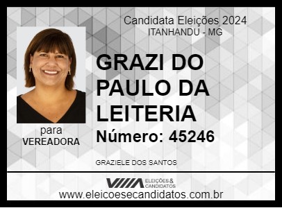 Candidato GRAZI DO PAULO DA LEITERIA 2024 - ITANHANDU - Eleições