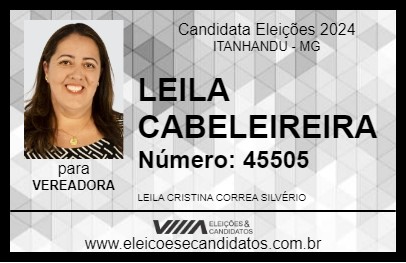 Candidato LEILA CABELEIREIRA 2024 - ITANHANDU - Eleições