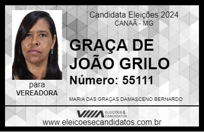 Candidato GRAÇA DE JOÃO GRILO 2024 - CANAÃ - Eleições