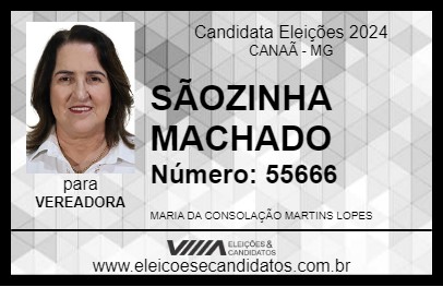 Candidato SÃOZINHA MACHADO 2024 - CANAÃ - Eleições