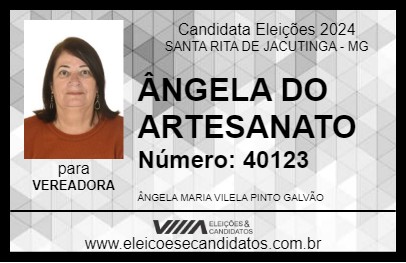 Candidato ÂNGELA DO ARTESANATO 2024 - SANTA RITA DE JACUTINGA - Eleições