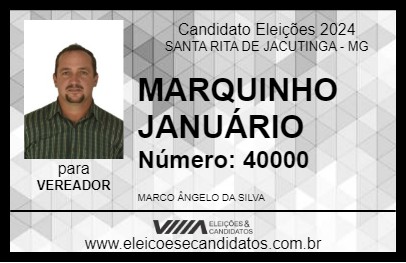 Candidato MARQUINHO JANUÁRIO 2024 - SANTA RITA DE JACUTINGA - Eleições