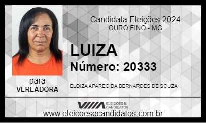 Candidato LUIZA 2024 - OURO FINO - Eleições